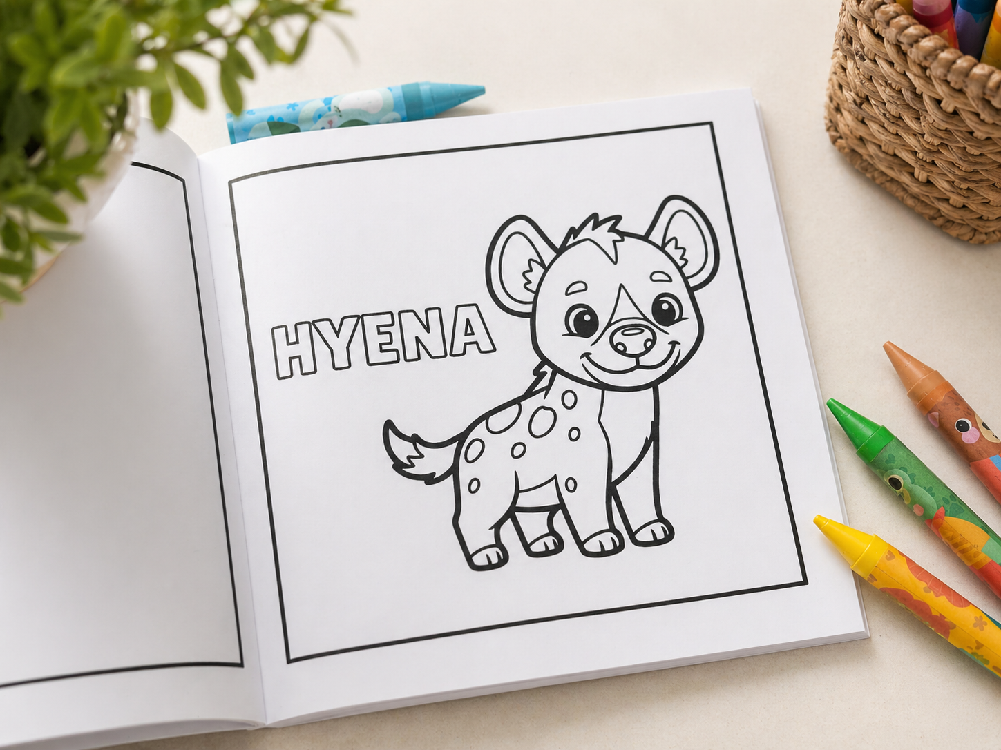 Wild Land Animals Colouring Book